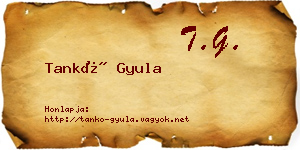 Tankó Gyula névjegykártya